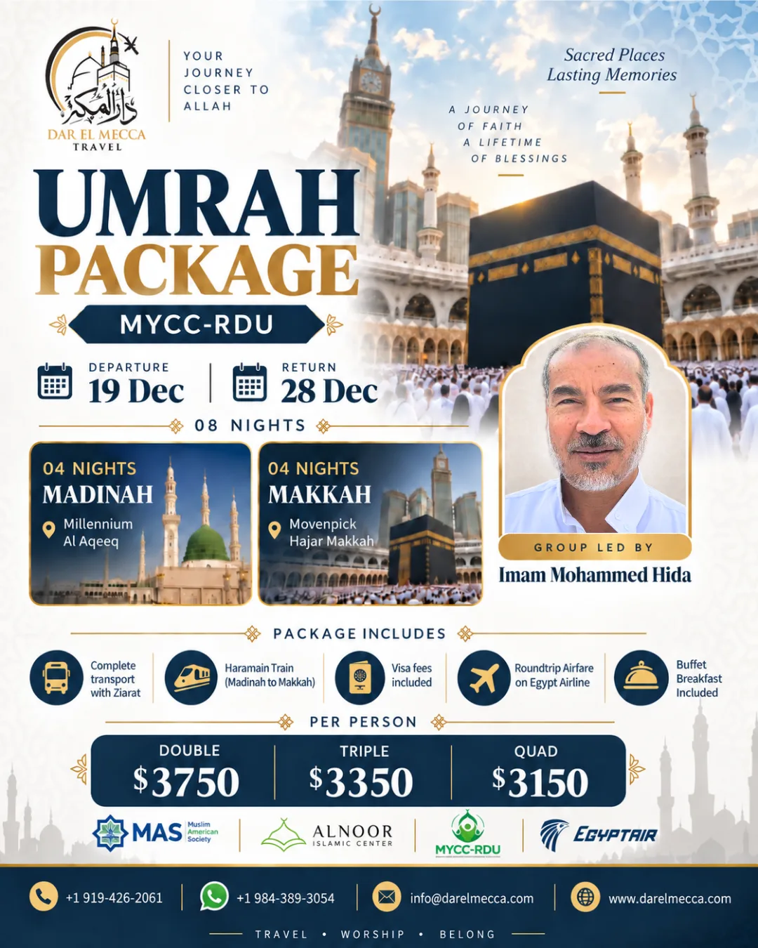 December 2026 MYCC–RDU Umrah Package flyer